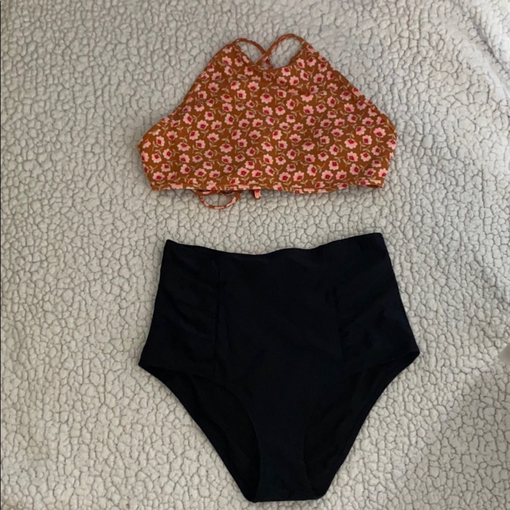 Aerie bikini halter top and high rise bottoms